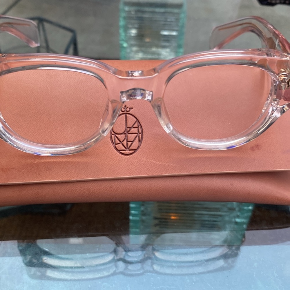 Clear Frame Amber Lens Women's Fashion Glasses